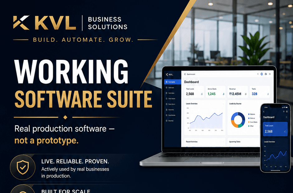 Working Software Suite β Real production software β not a prototype.