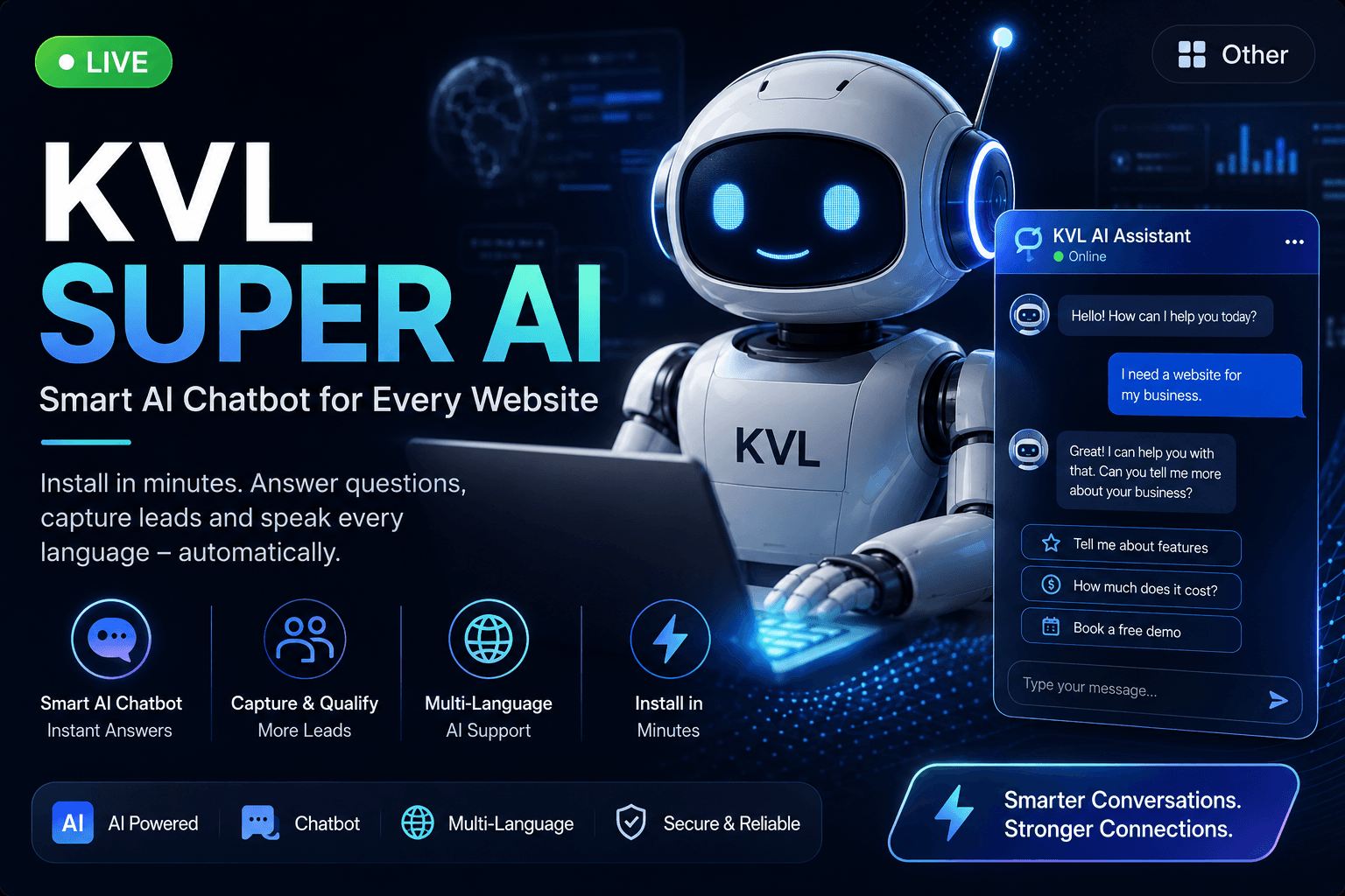KVL Super AI dashboard on desktop