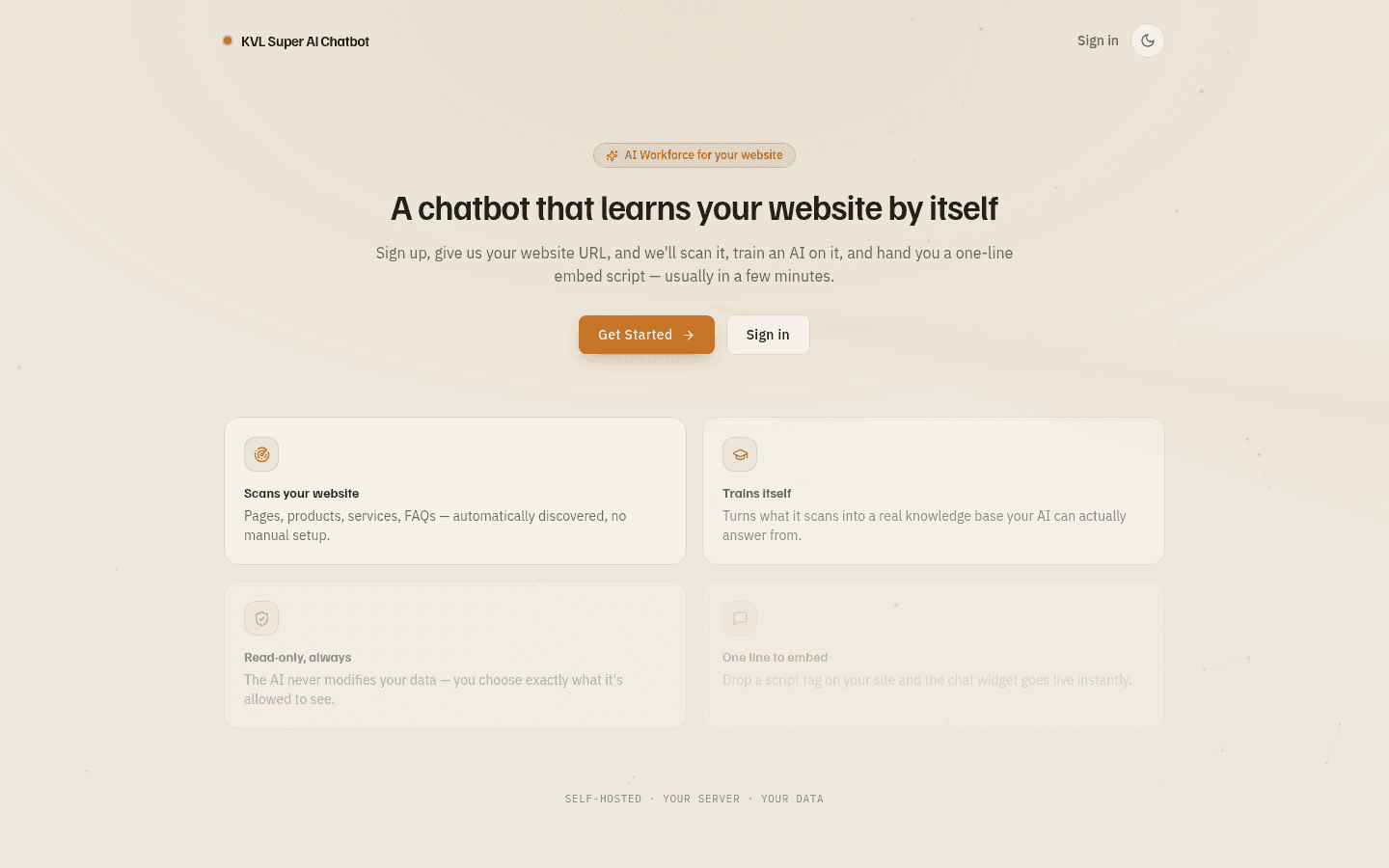 KVL Super AI chatbot installer on desktop